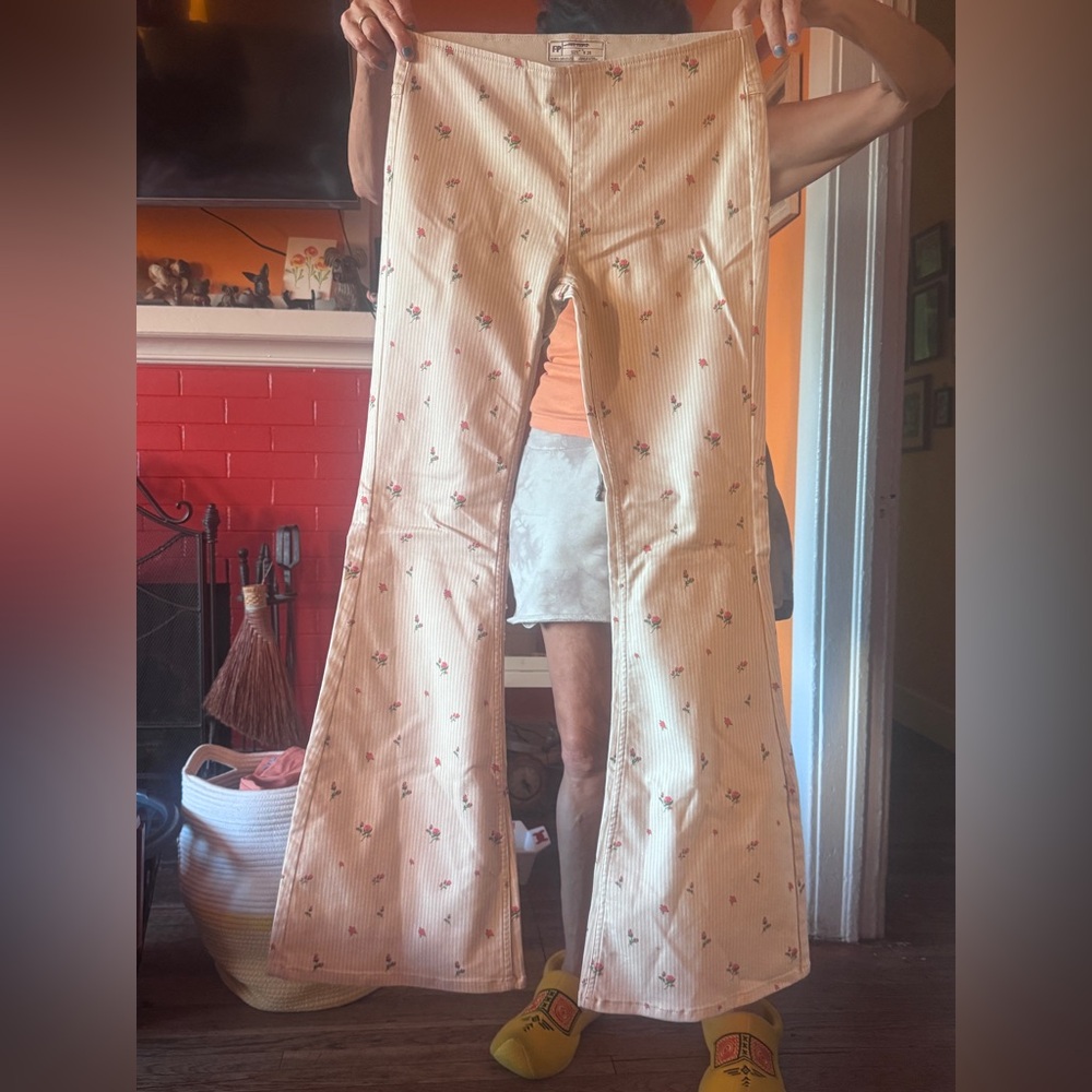 Free People striped floral flair pants NWOT size 28